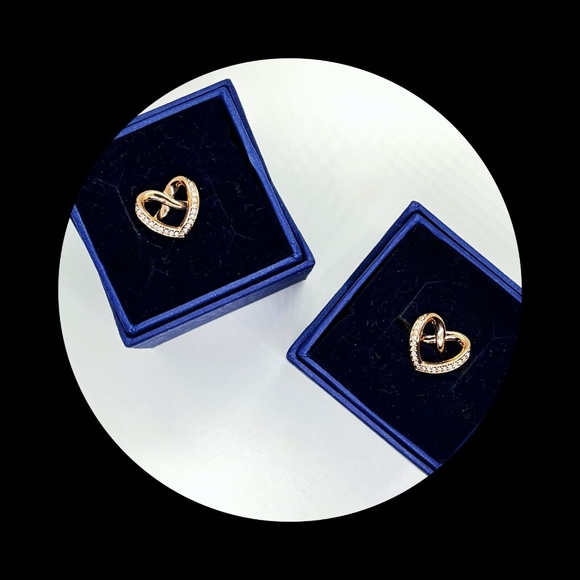 Swarovski Crystal Pave Heart Ring Cupidon Rose Gold Plated Infinity 55 New Box - Picture 4 of 6